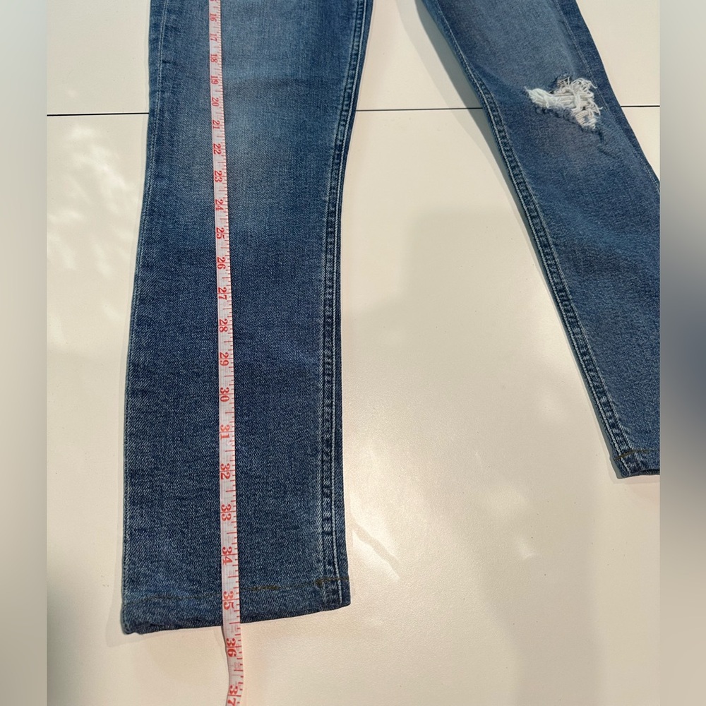 AGOLDE NICO High Rise Slim Fit Jeans Blue Distressed Size 24 (A093C-1256) - Picture 10 of 10
